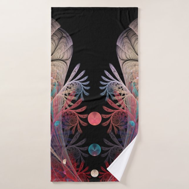 Jonglage Abstrait Moderne Fantaisie Art Fractal (Serviette de bain)
