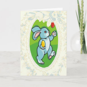 Jonglage oeufs Bunny Carte de Pâques