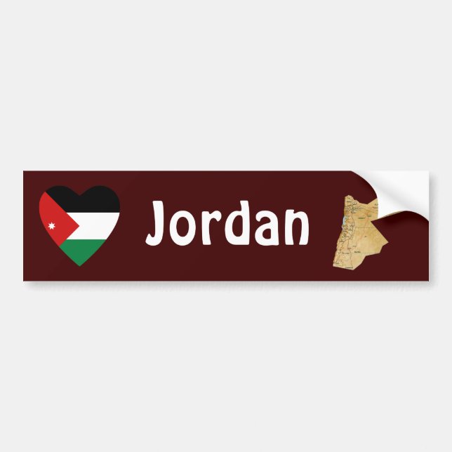 Jordan Drapeau Coeur + Carte Sticker pare-chocs (Devant)