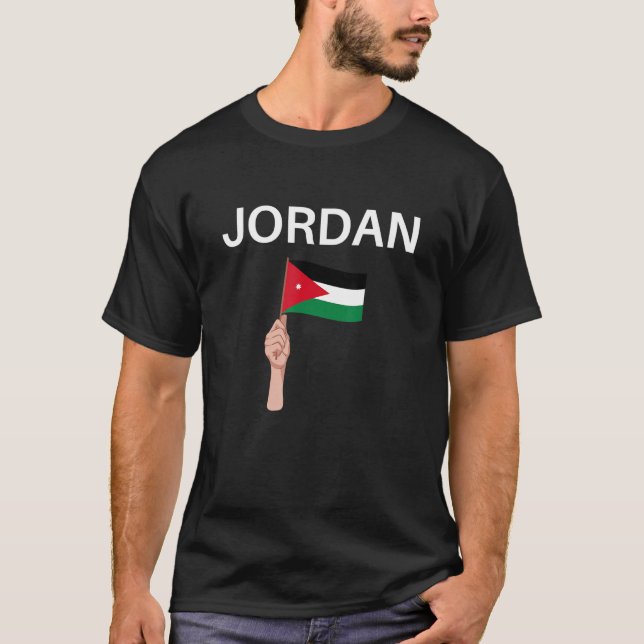 Jordanie, Jordanie Pays Drapeau Imprimer T-shirt (Devant)