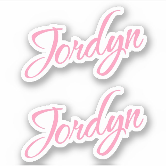 Jordyn Nom décoratif en rose x2 Sticker (Devant)
