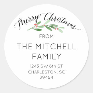 Jory Christmas Holly Retourner l'adresse Sticker