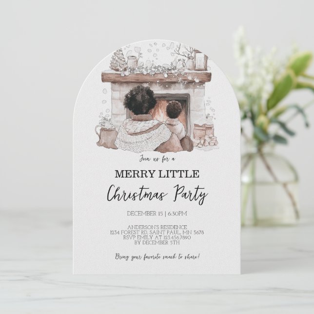 Jory Little Christmas Family Party Invitation (Debout devant)