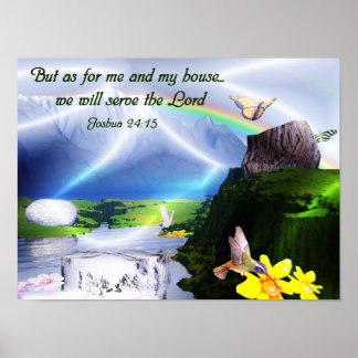 Joshua 24:15 Bible Verse Affiche chrétienne