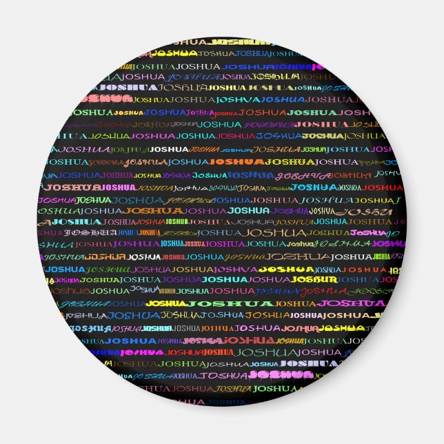 Joshua Texte Design I Round Magnet (Devant)