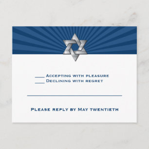 Josiah Silver Jewish Star Bar Mitzvah Invitation