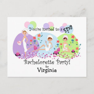 Jote Bachelorette Spa de la fête des invitations p