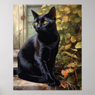Jote Black Bombay Cat Art Imprimer Poster
