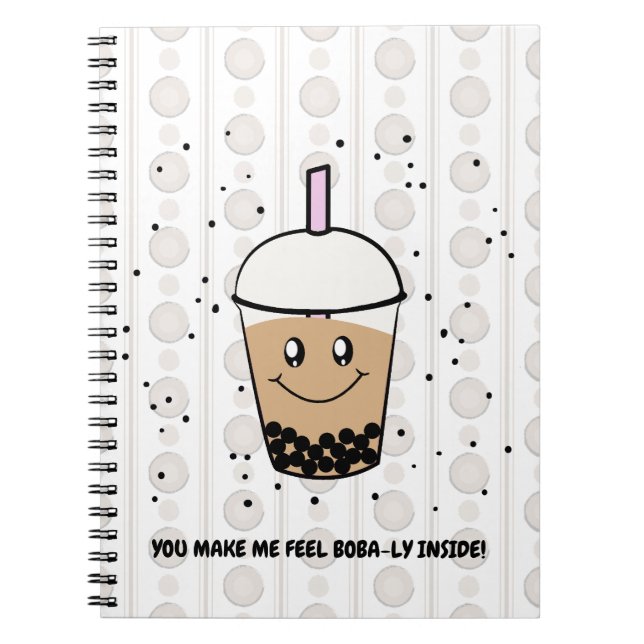 Jote Boba Bubble Tea Pun Carnet photo Spiral (Devant)