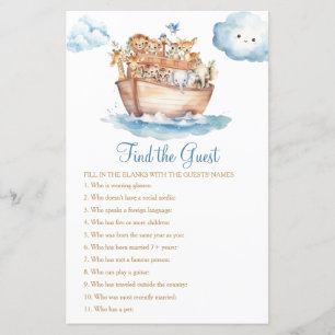 Jote Boy Noah Ark Baby shower Trouver Le Jeu D'Inv