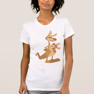 Jote Cartoon Kangaroo maman et Joey femme T-shirt