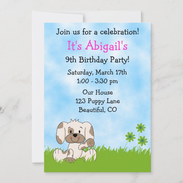 Jote Chien Chien Chien Anniversaire Invitation pou (Devant)