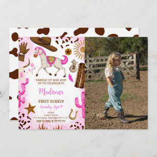 Jote Cowgirl Anniversaire Photo Invitation