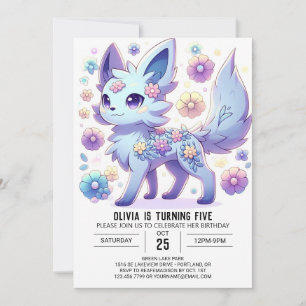 Jote Editable Wolf Digital invitation d'anniversai