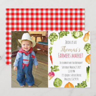 Jote fermiers marché anniversaire photo invitation