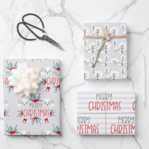 Jote Fox Kids Enveloppement de Noël Feuilles de pa