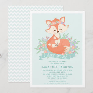 Jote Fox Woodland Boy Baby shower Invitation