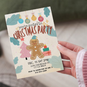 Jote gingerbrea fête de Noël invitation