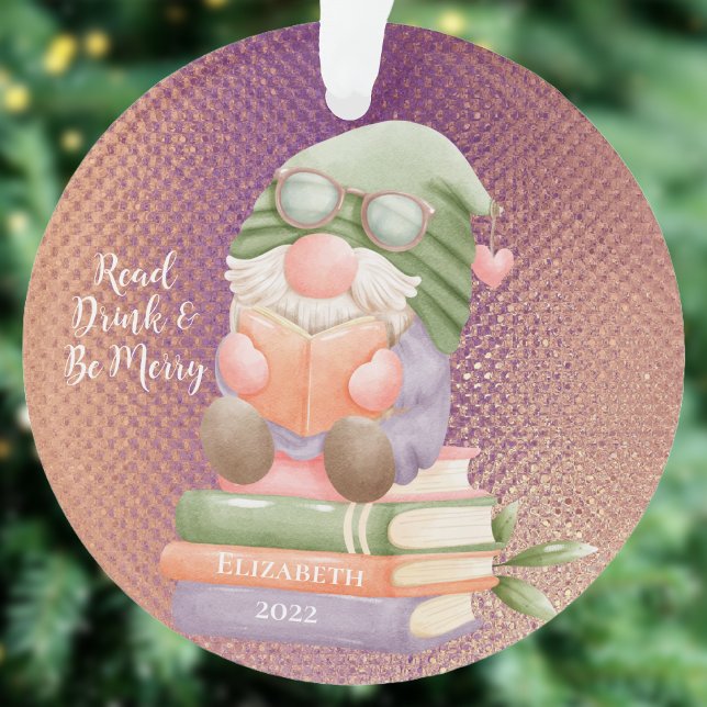 Jote Gnome Lecture Livre Rosegold Monogrammé (Books Book Club Librariarn)