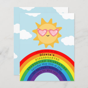 Jote Invitation de diplôme Sun et Rainbow Budget p