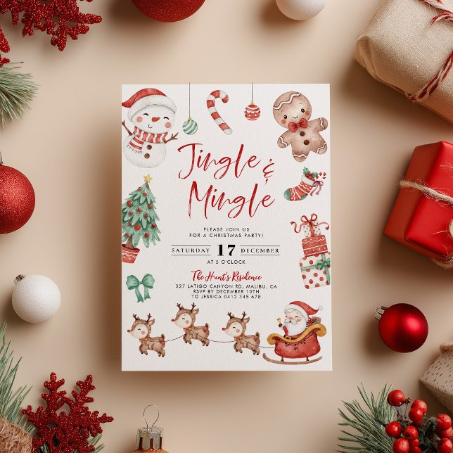 Jote Jingle & Mingle Christmas Party Invitation (Jingle and Mingle Christmas Party Invitation)