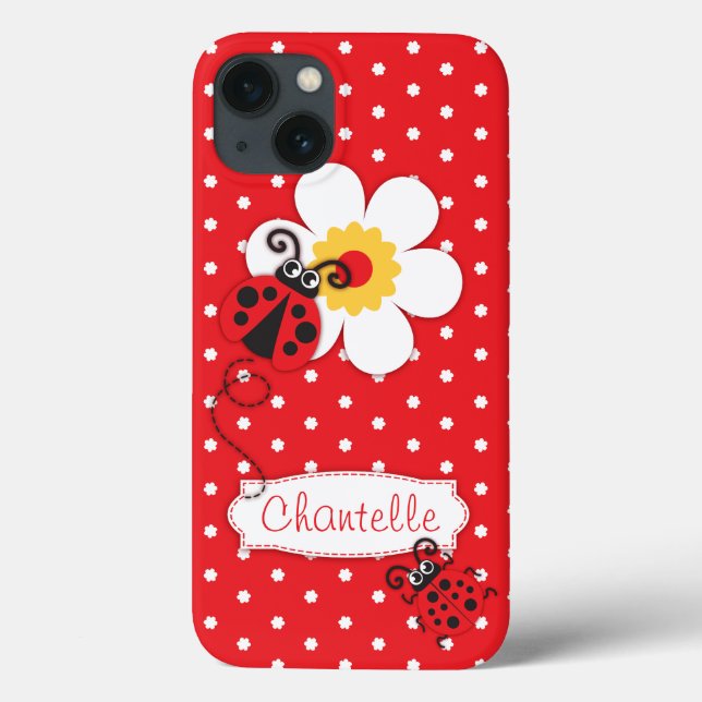 Jote ladybug filles nom rouge iphone 5 coque (Verso)