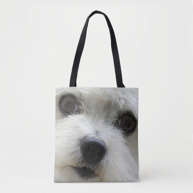 Jote Maltese Dog Face Sac fourre-tout d'impression (Devant)