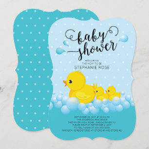 Jote Mom and Twin Ducks Baby shower Invitation
