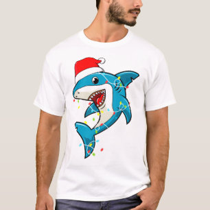 Jote Père Noël Shark Lights Noël Homme T-shirt