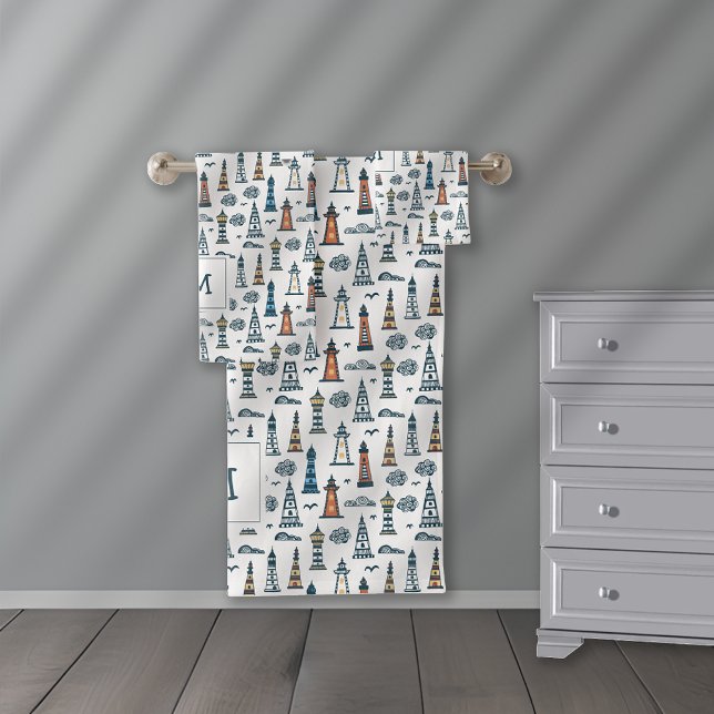 Jote Phare Motif sans couture Monogramme (Créateur téléchargé)