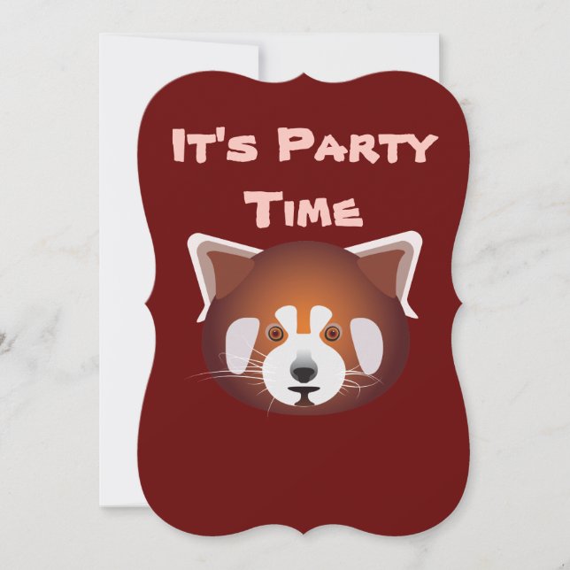 Jote Red Panda Invitation Anniversaire (Devant)