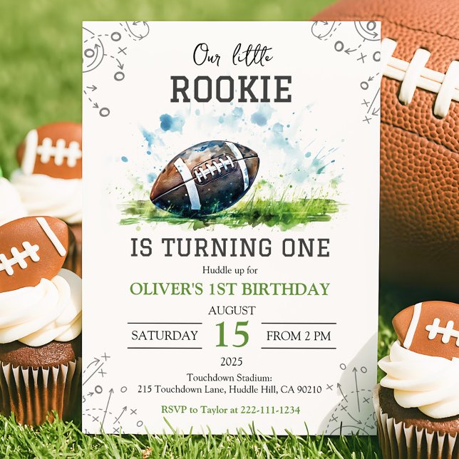 Jote Rookie Football 1er Invitation anniversaire (Créateur téléchargé)