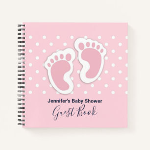 Jote Rose Baby Girl Footprints Livre d'or