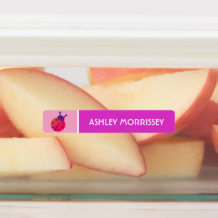 Jote rose pourpre Ladybug Enfants Nom Étiquettes