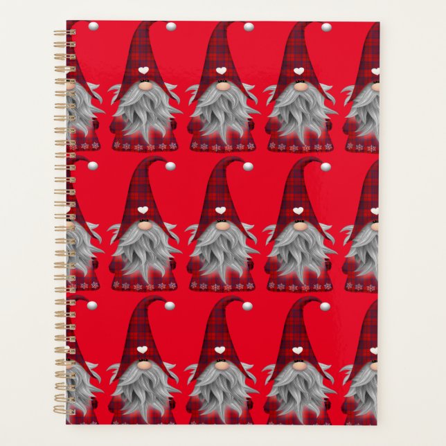 Jote Rouge Buffalo Plaid Gnome de Noël  (Devant)