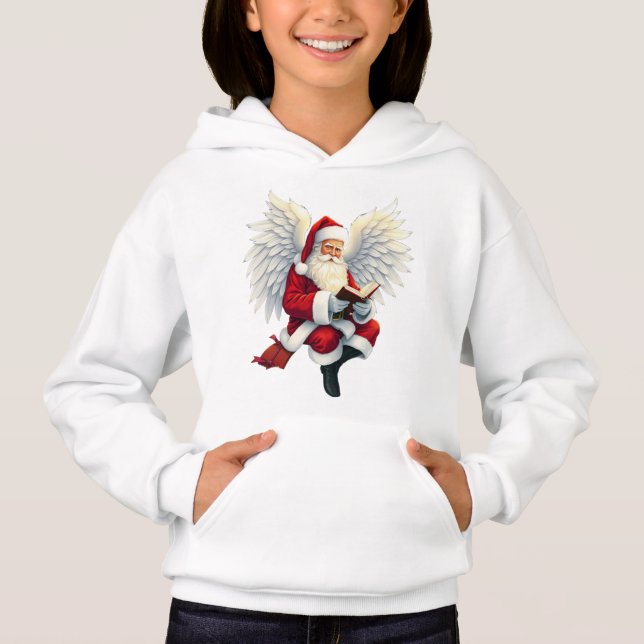 Jote Santa Claus Angel Enfants Sweat - shirt à cap (Devant)