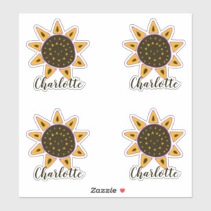 Jote Sunflower Modern Script Nom Sticker