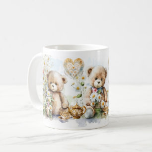 Jote Teddy Bear Tea Party Floral Mug