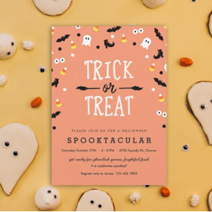 Jote Trick ou Treat Kids Halloween Invitations de
