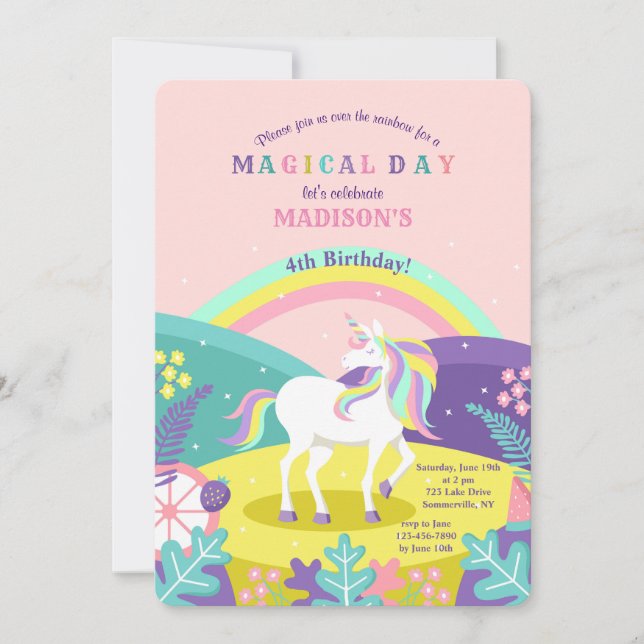 Joty Unicorn Invitation (Devant)