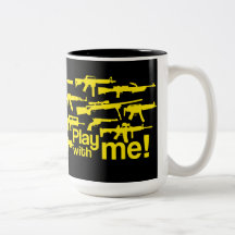 Joue avec moi ! mug - noir-jaune