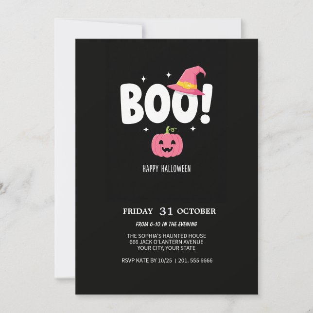 Joue BOO ! Invitation du parti Halloween (Devant)