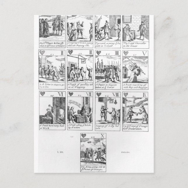 Jouer aux cartes anti-catholiques commémorant (Devant)