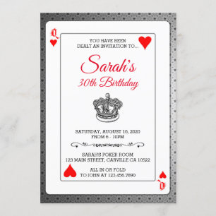 Jouer aux cartes Invitation d'anniversaire
