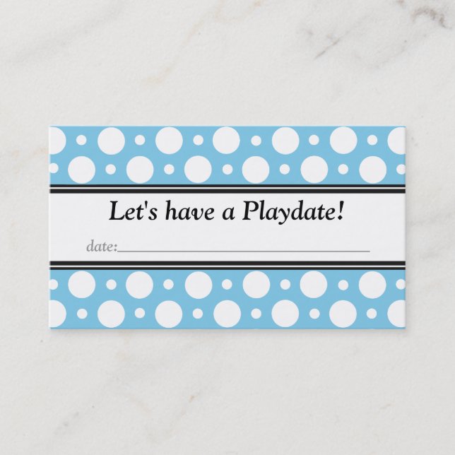 Jouer avec Date Blue Pois Cartes de visite (Devant)