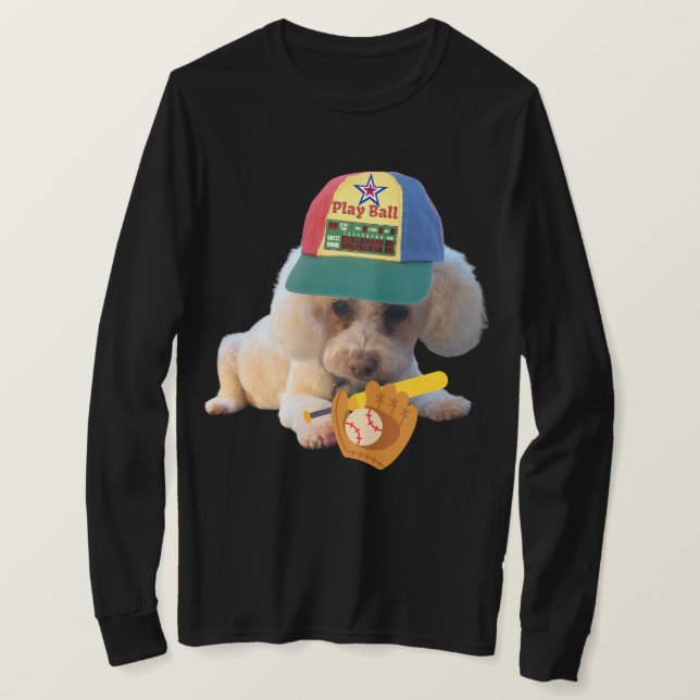 Jouer Ball Poodle Homme à manches longues TShirt (Design devant)