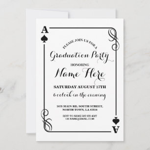 Jouer Carte Ace of Spades Vegas Graduation Invitat