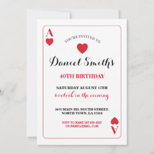 Jouer Carte Anniversaire Ace Vegas Invitation N'im