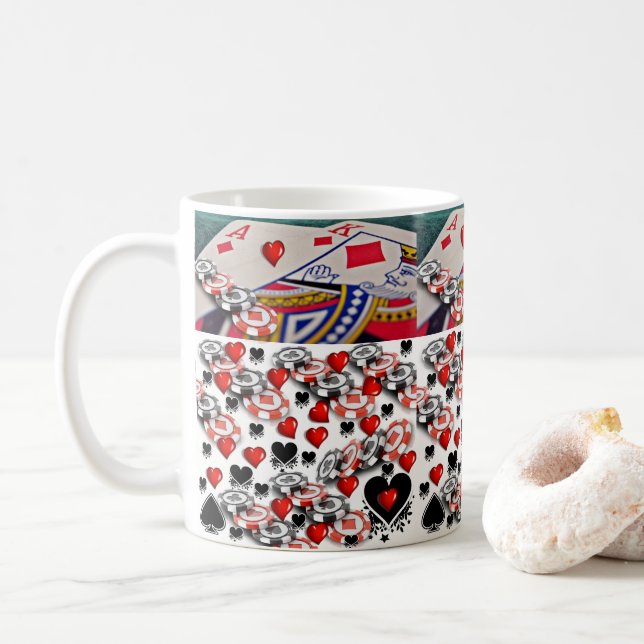 Jouer Cartes Coeurs Mug (Avec donut)