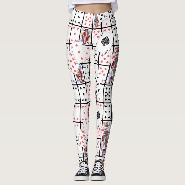 Jouer Cartes Poker Euchre Leggings (Devant)